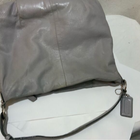 Coach Madison Isabelle Leather Hobo Purse Handbag Gray Crossbody 21224 - Picture 6 of 14